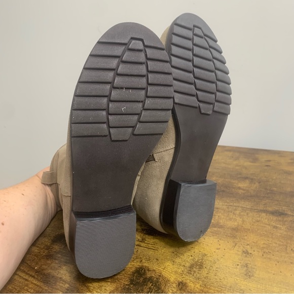 Walking Cradles Womens Kimber Taupe Suede Block Heel Booties Ankle Boots Shoes - Picture 8 of 10